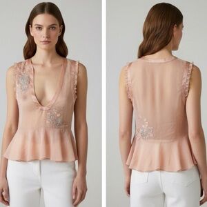 La Perla Pink Embroidered Women's Top size S